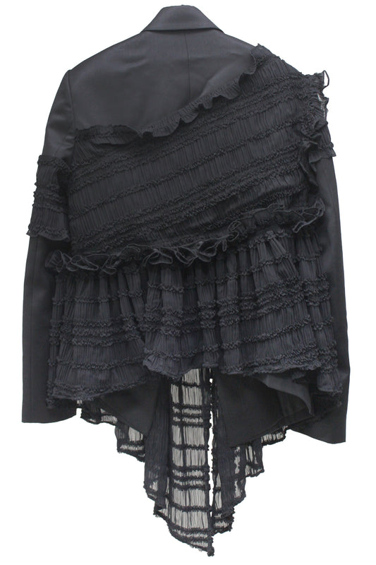 SMOCKING CONTRAST BLAZER