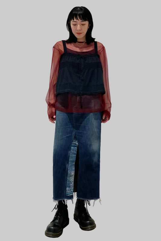 SHEER NYLON PULL OVER KNIT