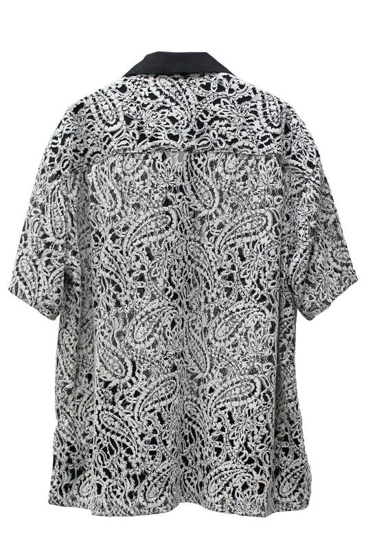 COMBINE EMBROIDERY OPEN COLLAR SHIRTS【25SS】
