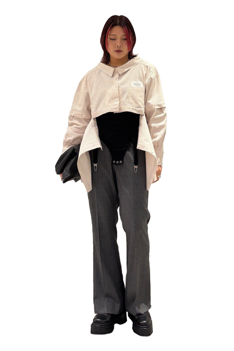 WOOL STRIPE TRO FOIL WESTERN SLACKS