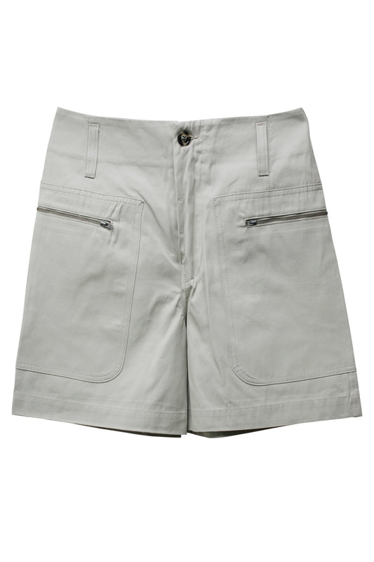 zipper patch short pants
