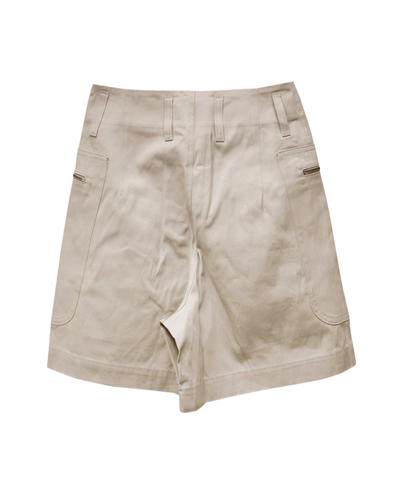zipper patch short pants