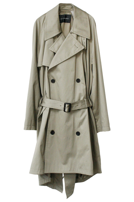 Draped Neck Midi Trench(UNISEX)