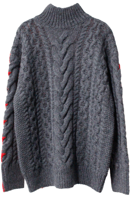 CABLE HIGH NECK KNIT【25AW】