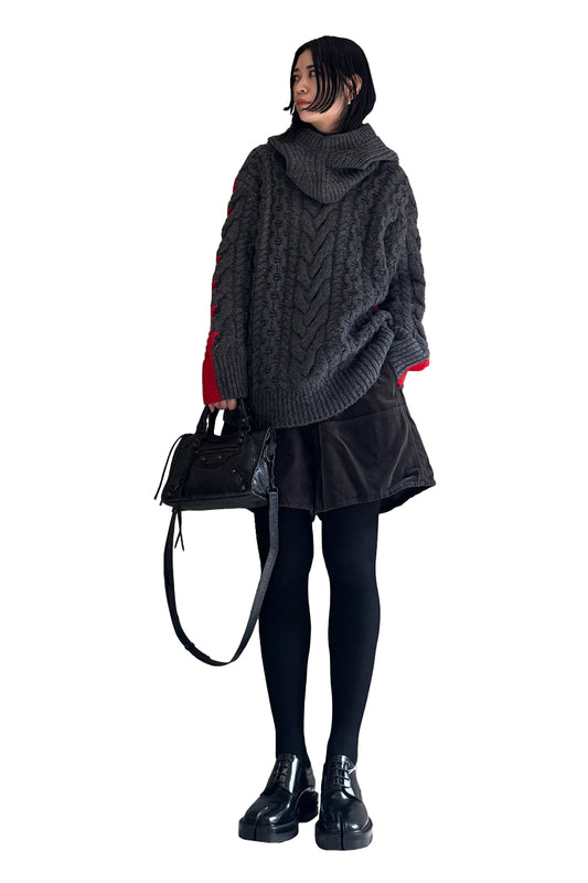 CABLE HIGH NECK KNIT【25AW】