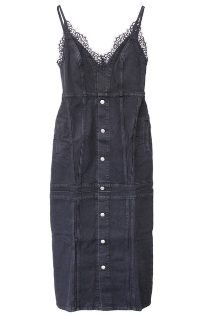 BLACK DENIM LACE DRESS【25AW】