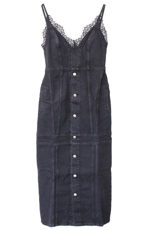 BLACK DENIM LACE DRESS【25AW】