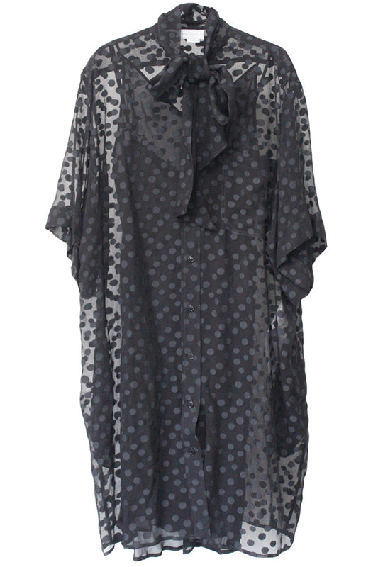 CREPONNE DOTS TIE DRESS【25AW】