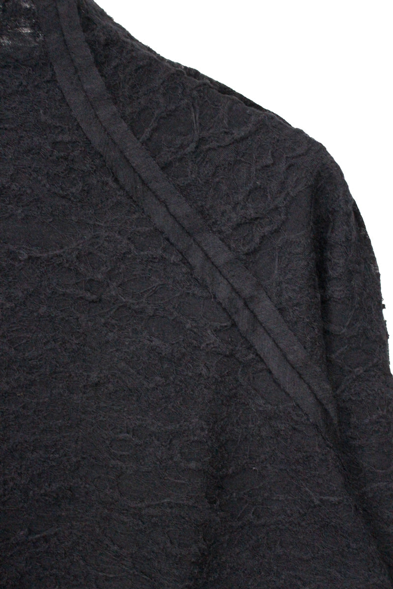 WOOL JACQUARD CUT-OUT TURTLE NECK TOP【25AW】
