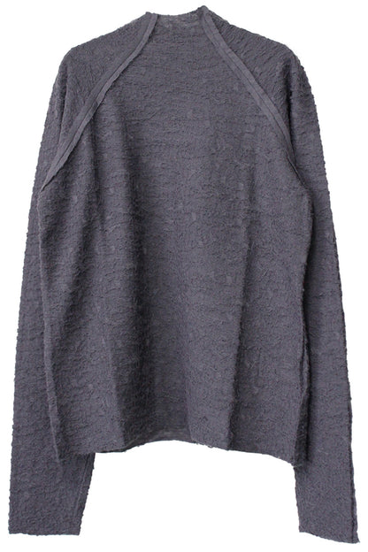 WOOL JACQUARD CUT-OUT TURTLE NECK TOP【25AW】
