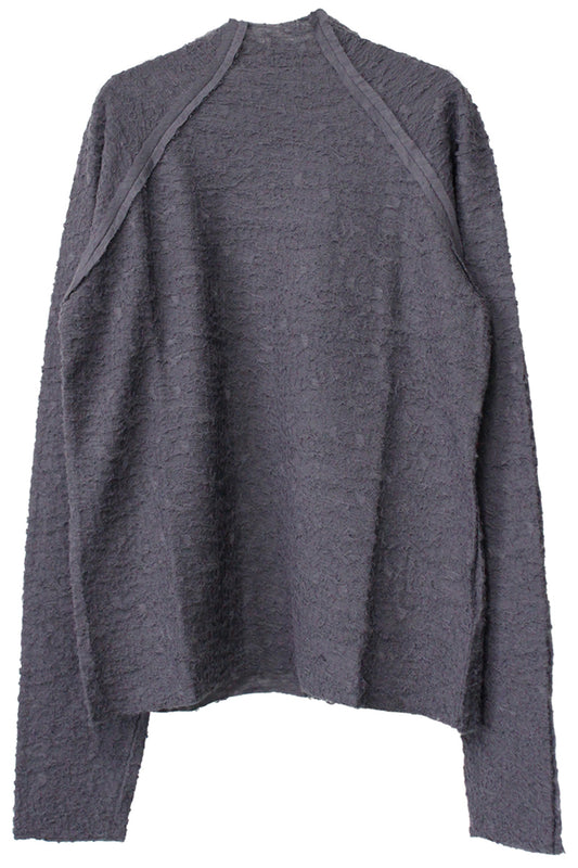 WOOL JACQUARD CUT-OUT TURTLE NECK TOP【25AW】