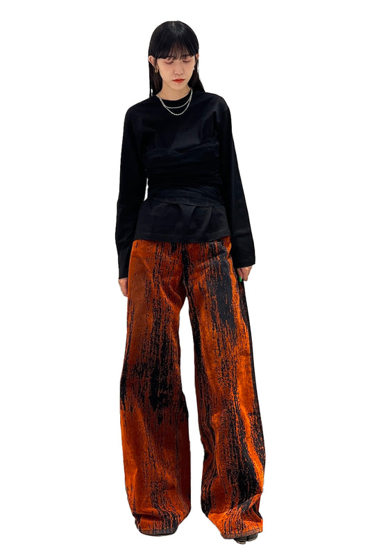 FLOCKED DENIM WIDE PANTS【25AW】