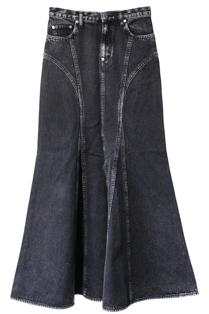 WASHED DENIM MERMAID LINE SKIRT【25AW】