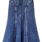 WASHED DENIM MERMAID LINE SKIRT【25AW】