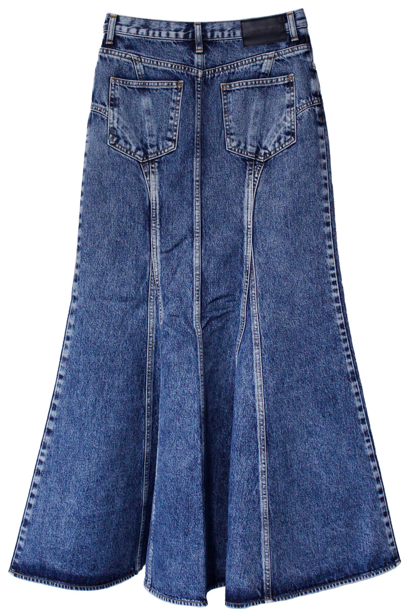 WASHED DENIM MERMAID LINE SKIRT【25AW】