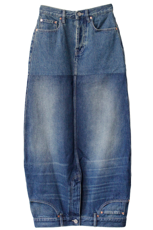DOUBLE DENIM MIDI SKIRT【25AW】