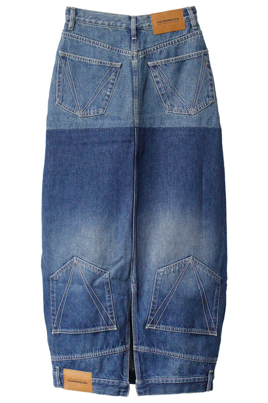 DOUBLE DENIM MIDI SKIRT【25AW】