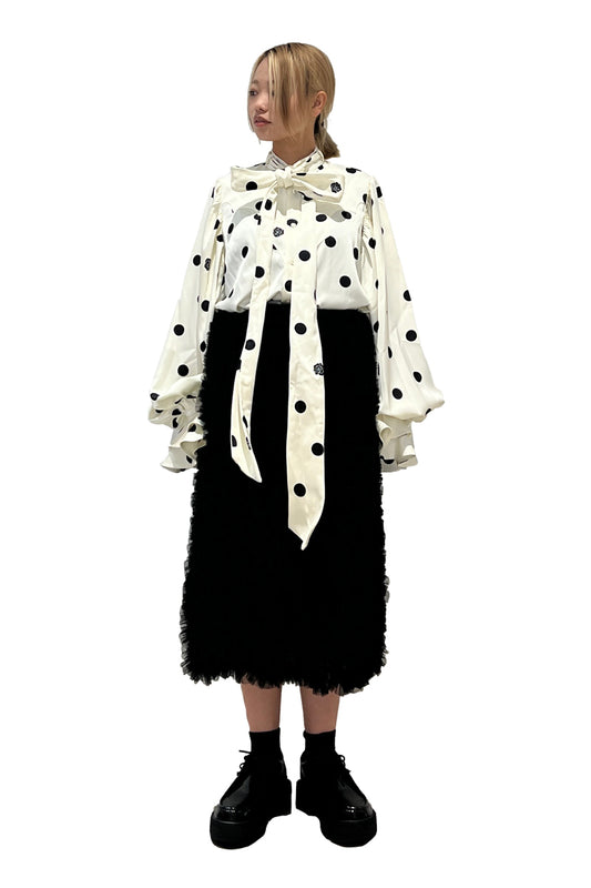 Ruffle Tulle Midi Skirt【25AW】