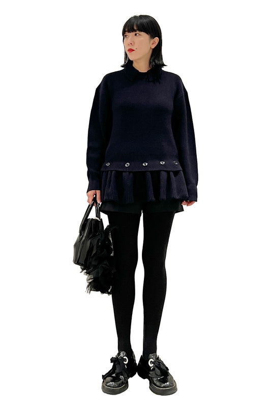 DETACHABLE PEPLUM KNIT【25AW】