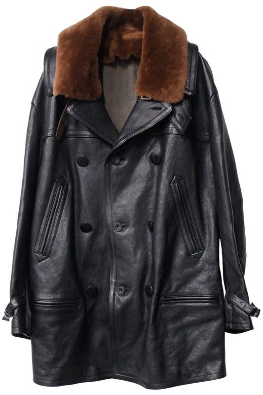 LAMB LEATHER TROMPE L'OEIL SHORT COAT【25AW】