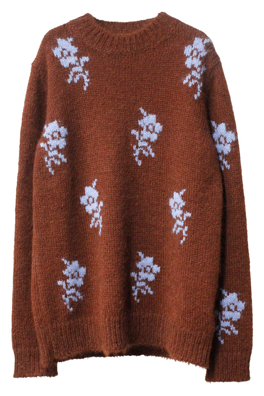 フラワー柄クルーネックニット【25AW】