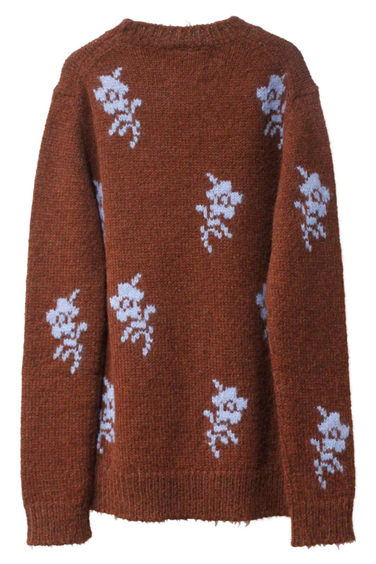 フラワー柄クルーネックニット【25AW】