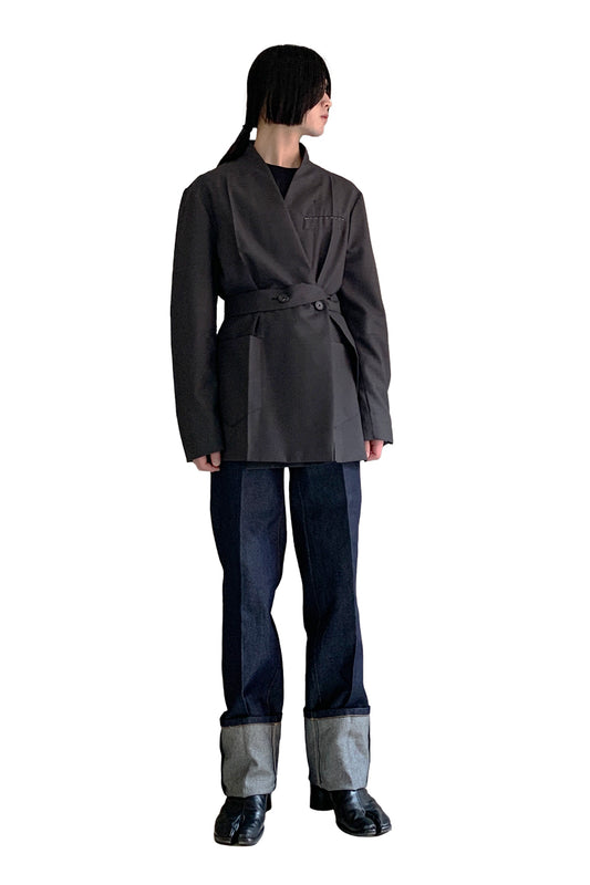 NO LAPEL ORIGAMI JACKET GABARDINE【25AW】