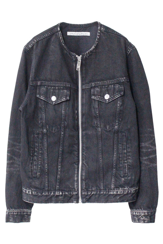 WASHED DENIM COLLARLESS JACKET（UNISEX）