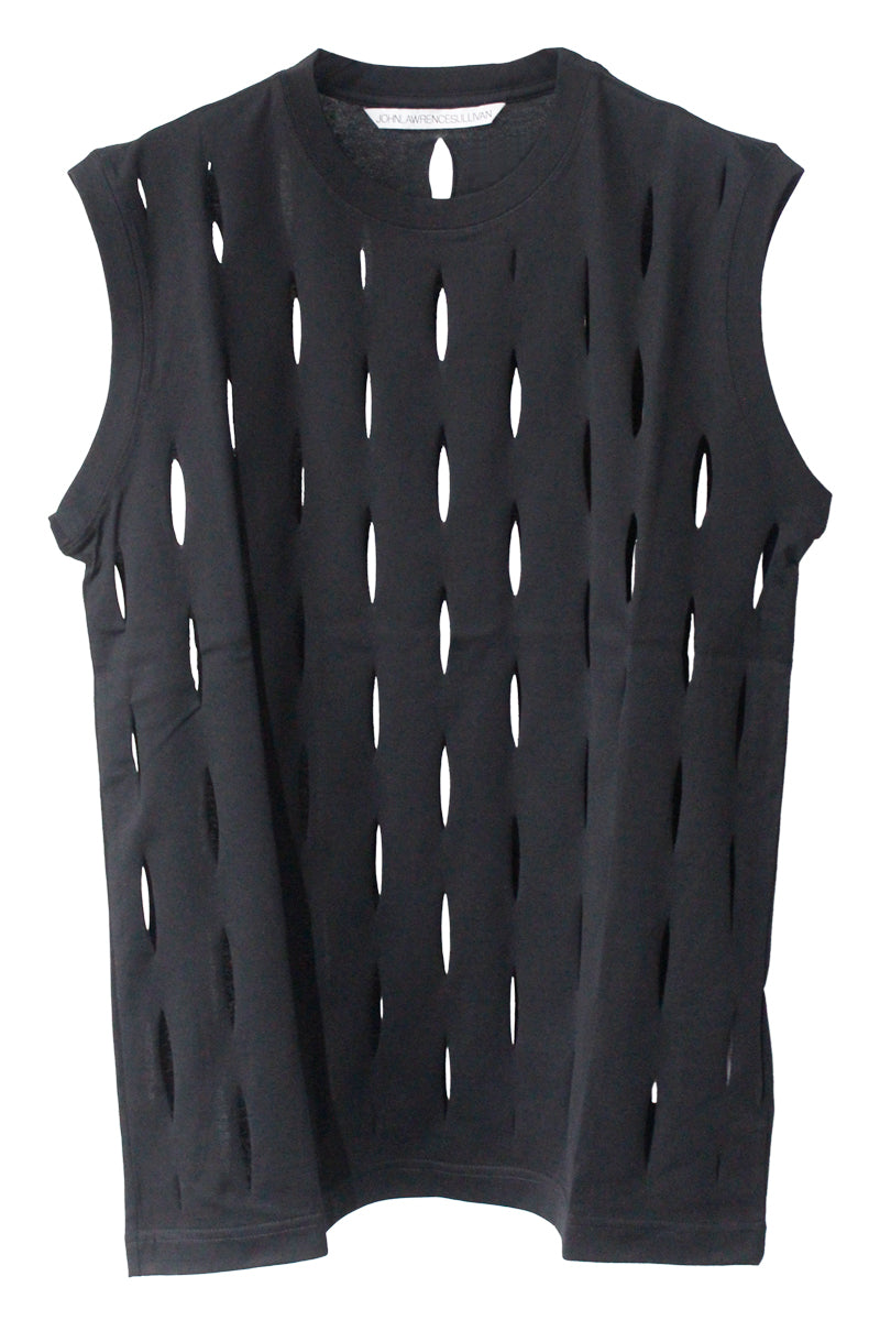 SLASHED JERSEY SLEEVELESS TOP（UNISEX）