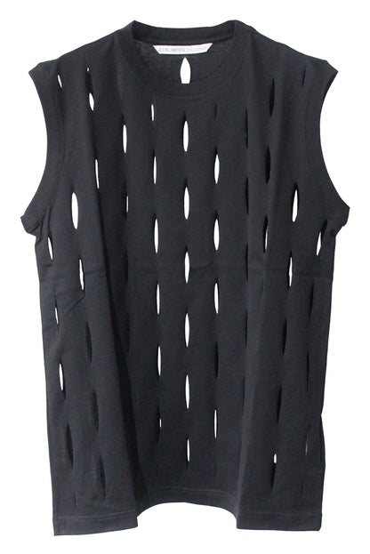 SLASHED JERSEY SLEEVELESS TOP（UNISEX）