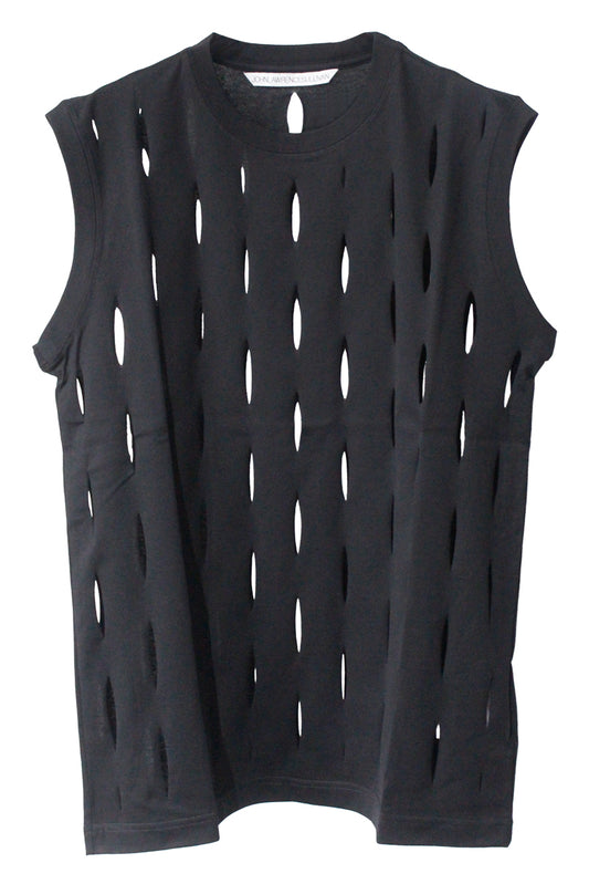 SLASHED JERSEY SLEEVELESS TOP（UNISEX）