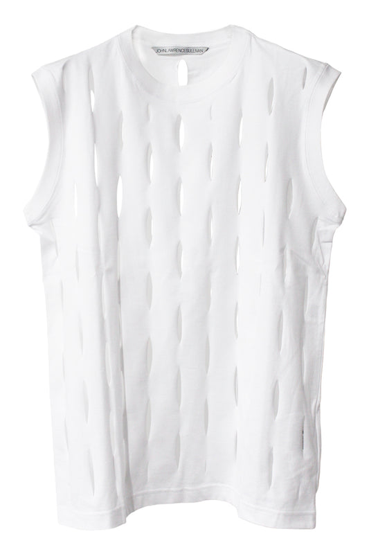 SLASHED JERSEY SLEEVELESS TOP(UNISEX)