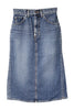 WASHED DENIM GATHERED SKIRT