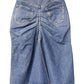 WASHED DENIM GATHERED SKIRT