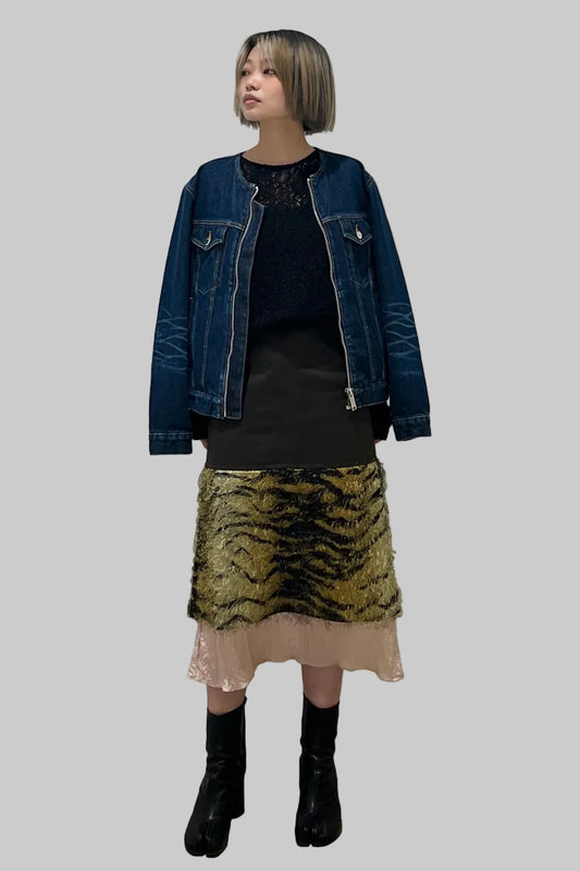 MIXTURE SEMI-TIGHT SKIRT