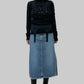 WASHED DENIM GATHERED SKIRT