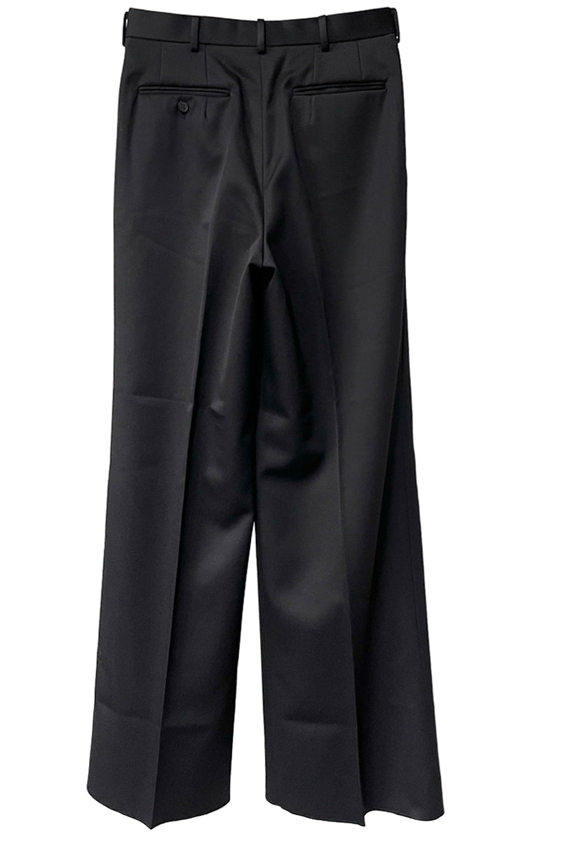 WOOL GABARDINE TUCKED WIDE TROUSERS（MEN）