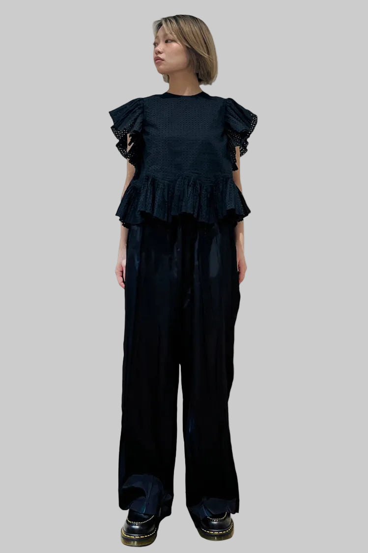 OVER PRINTED RANDOM PLEATS PANTS