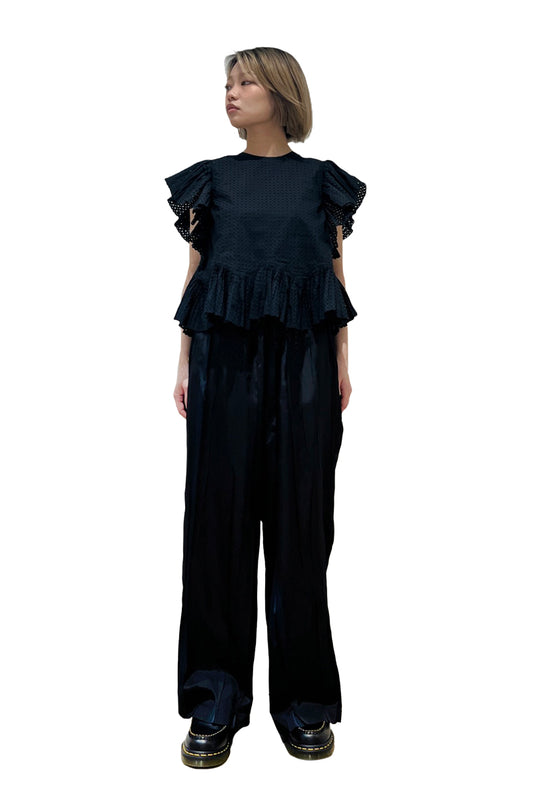 OVER PRINTED RANDOM PLEATS PANTS