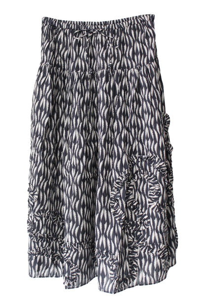 Alexandra Ruffled CottonMidi Skirt