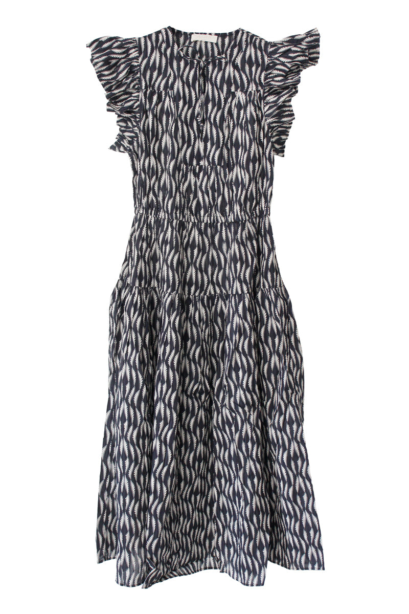 Kairi Flutter Sleeve Midi Dress