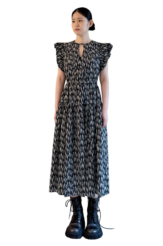 Kairi Flutter Sleeve Midi Dress