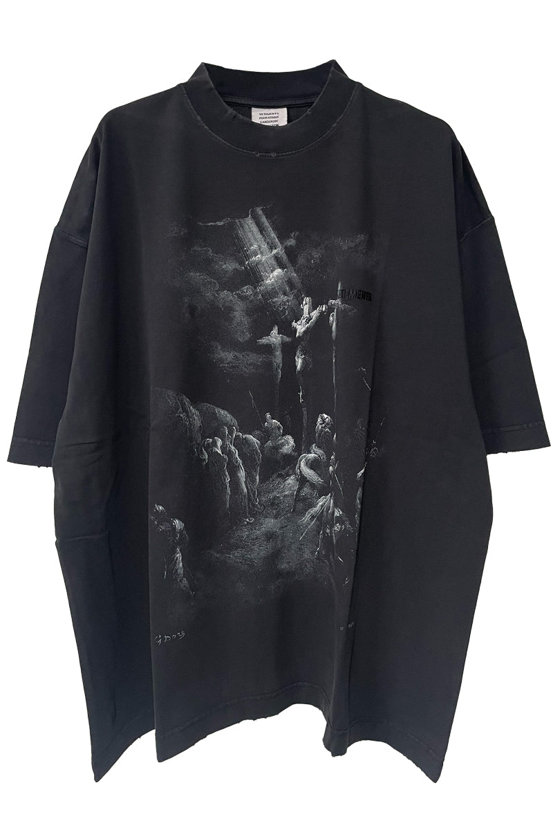JESUS ON A CROSS DISTRESSED T-SHIRT（UNISEX）