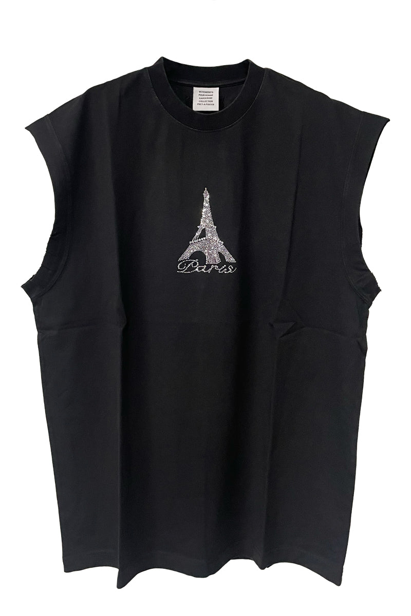 CRYSTAL PARIS SLEEVELESS T-SHIRT（UNISEX）