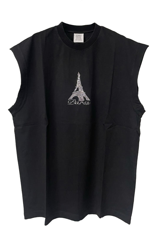 CRYSTAL PARIS SLEEVELESS T-SHIRT(UNISEX)
