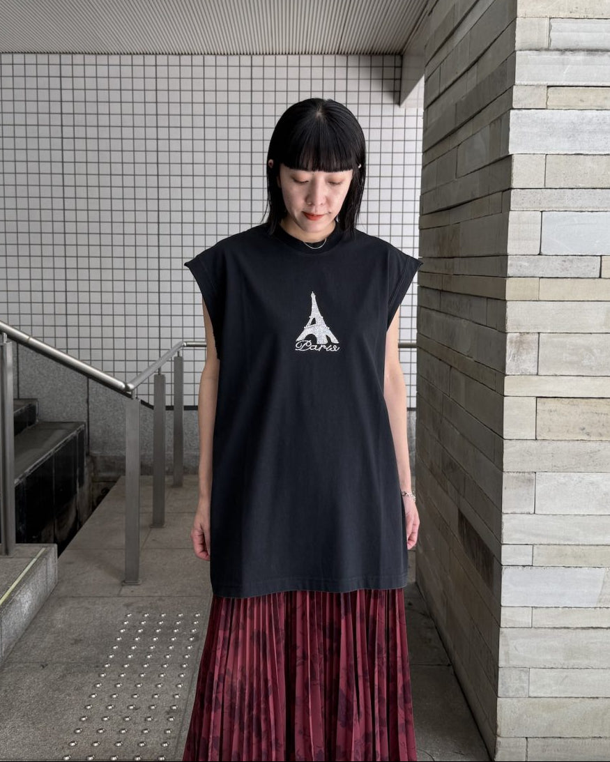 CRYSTAL PARIS SLEEVELESS T-SHIRT（UNISEX）