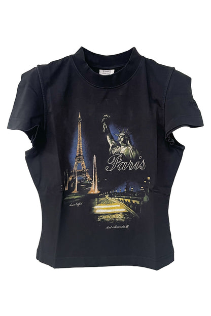 PARIS TOURIST FRONT SLEEVE BABY T-SHIRT