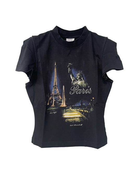 PARIS TOURIST FRONT SLEEVE BABY T-SHIRT
