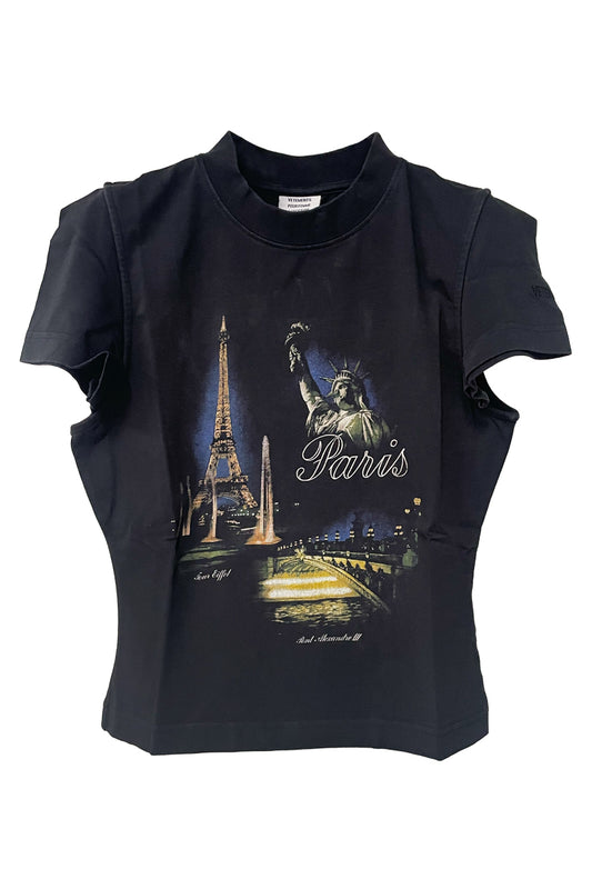 PARIS TOURIST FRONT SLEEVE BABY T-SHIRT