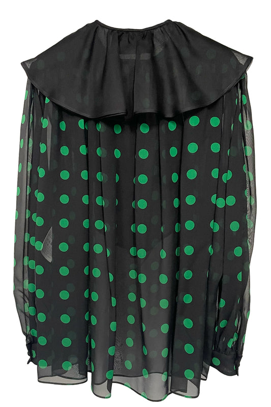 ドット柄ブラウス